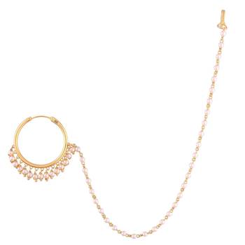 Traditional Ethnic Bridal Nath/Nose Ring Encased With Faux Stones For Women/Girls  1