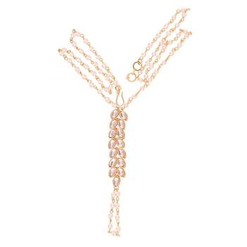 White Kundan And Pearl Hath Phool Ring Bracelet For Women 1