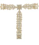 Gold Plated Embellish With Kundan & Pearl Adjustable Haath Phool/Panja Bracelet 