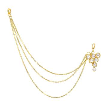 Pearl Mathapatti/Maang Tikka with Chain for Women  1