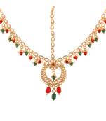 Traditional Kundan & Pearl Multi-Colour Matha Patti/Maang Tikka for Women 
