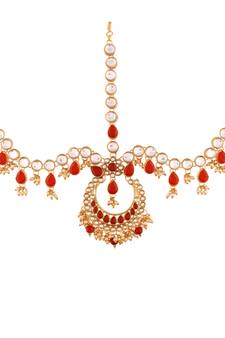 Traditional Kundan & Pearl Matha Patti/Maang Tikka for Women (T2015W)
