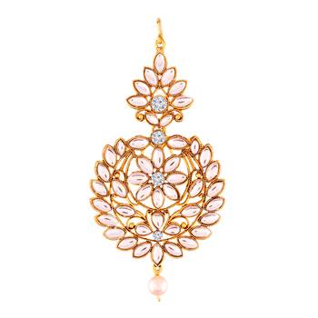 Kundan & Pearl Maang Tikka/Matha Patti for Women  2
