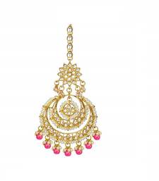 Traditional Kundan Studded with Pearl Maang Tikka for Women/Girls 