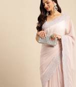 Kasee Designer Multi Thread Fancy Lavender Diamond Work Saree 