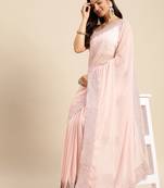 Kasee Designer Multi Thread Fancy Light Pink Diamond Work Saree 