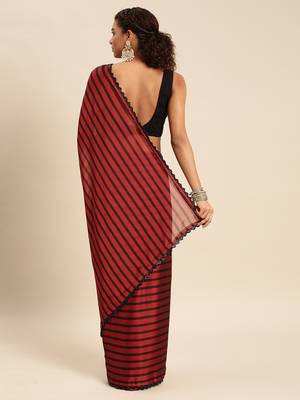 Kasee Maroon Fancy Digital Saree With Sequence Work Flower Design Border Work Saree 3