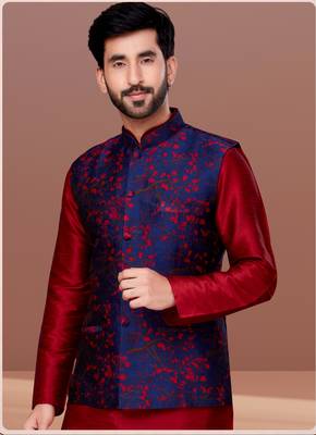 Designer Function Wear Kurta Pyjama With Jacket Set 1