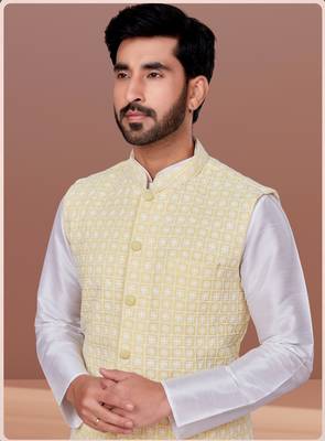 Designer Function Wear Kurta Pyjama With Jacket Set 1