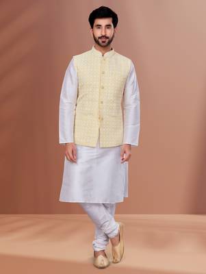 Designer Function Wear Kurta Pyjama With Jacket Set 2