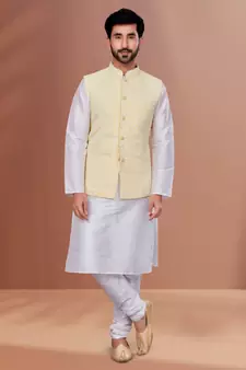 Designer Function Wear Kurta Pyjama With Jacket Set