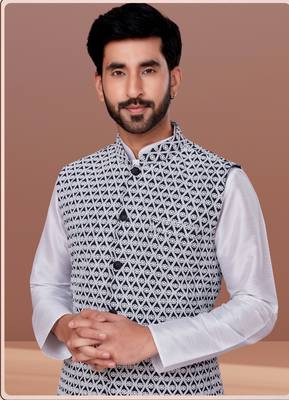 Designer Function Wear Kurta Pyjama With Jacket Set 1