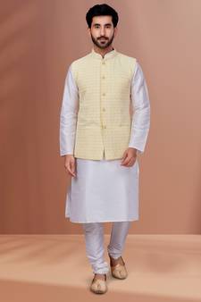Designer Function Wear Kurta Pyjama With Jacket Set