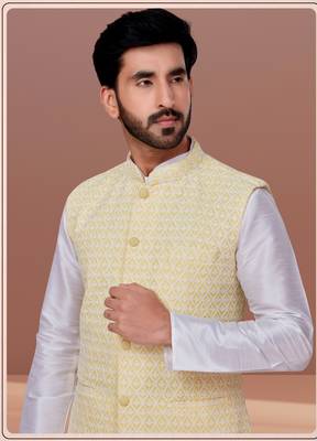 Designer Function Wear Kurta Pyjama With Jacket Set 2