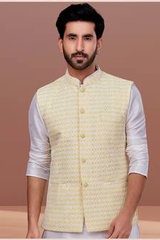 Designer Function Wear Kurta Pyjama With Jacket Set