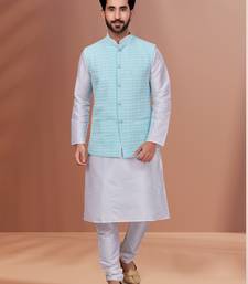Designer Function Wear Kurta Pyjama With Jacket Set
