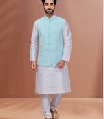Designer Function Wear Kurta Pyjama With Jacket Set