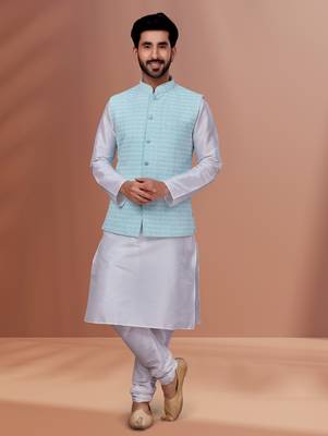Designer Function Wear Kurta Pyjama With Jacket Set 1