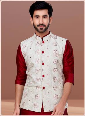 Designer Function Wear Kurta Pyjama With Jacket Set 2