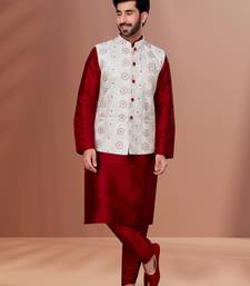 Designer Function Wear Kurta Pyjama With Jacket Set