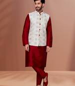 Designer Function Wear Kurta Pyjama With Jacket Set
