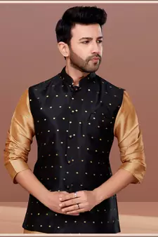 Designer Function Wear Kurta Pyjama With Jacket Set