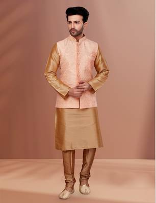 Designer Function Wear Kurta Pyjama With Jacket Set 1