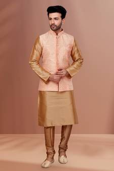 Designer Function Wear Kurta Pyjama With Jacket Set