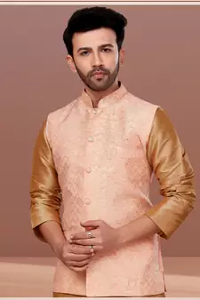 Designer Function Wear Kurta Pyjama With Jacket Set