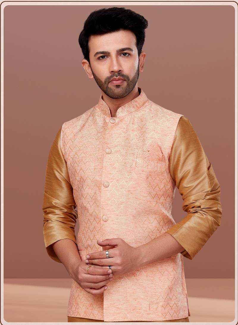 Designer Function Wear Kurta Pyjama With Jacket Set