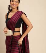 Kasee Wine Fancy Digital Saree With Sequence Work Flower Design Border Work Saree