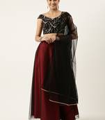 Ethnovog Ready To Wear Black Net Sequins embroidered Lehenga Set