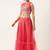 Ethnovog Ready To Wear Rouge Pink Chinon Embroidered Lehenga Set