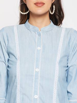 Blue printed viscose rayon tunics 5
