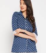 Blue printed cotton tunics