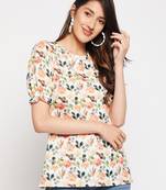 White printed viscose rayon tunics