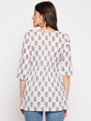 White printed cotton tunics 4