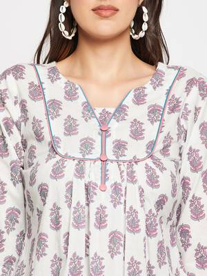 White printed cotton tunics 5