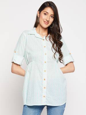 White printed cotton tunics 1
