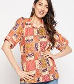 Multicolor printed viscose rayon women-shirts