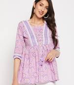 Lavender printed cotton tunics