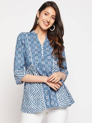 Indigo printed cotton tunics 1