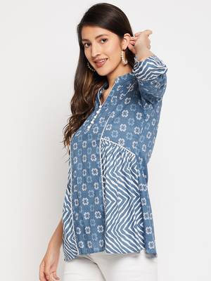 Indigo printed cotton tunics 3