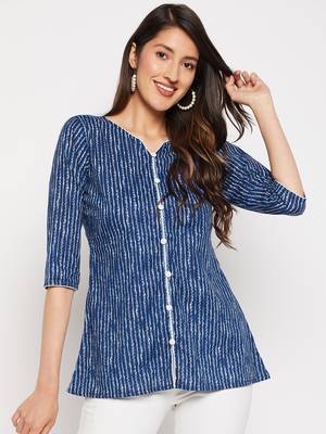 Indigo printed cotton tunics 1