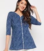 Indigo printed cotton tunics