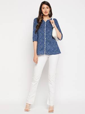 Indigo printed cotton tunics 2
