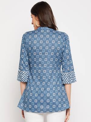 Indigo printed cotton tunics 4