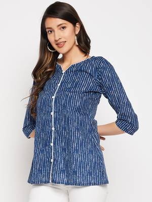 Indigo printed cotton tunics 3