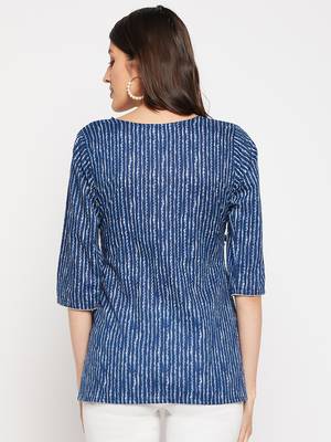 Indigo printed cotton tunics 4