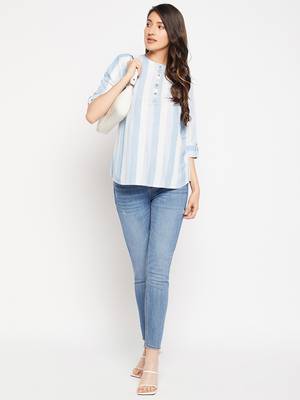 Blue printed cotton tunics 2